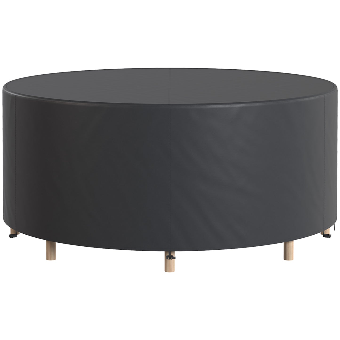 Outsunny Round Garden Furniture Cover, Waterproof Garden Table Cover, 420D Heavy Duty Oxford for Outdoor, Ø214 x 70 cm, Black