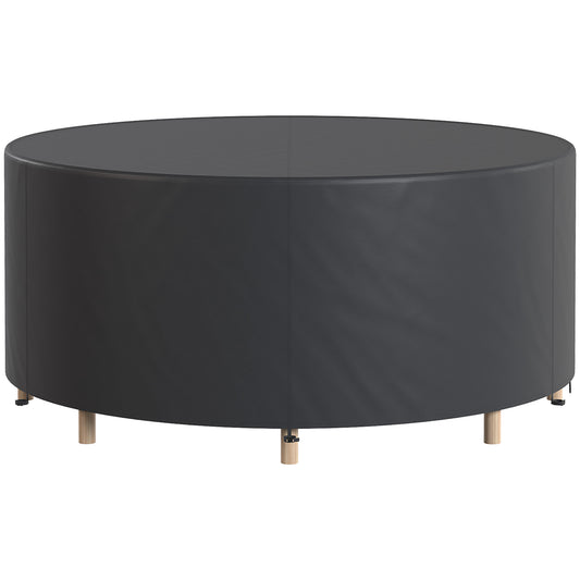 Outsunny Round Garden Furniture Cover, Waterproof Garden Table Cover, 420D Heavy Duty Oxford for Outdoor, Ø214 x 70 cm, Black