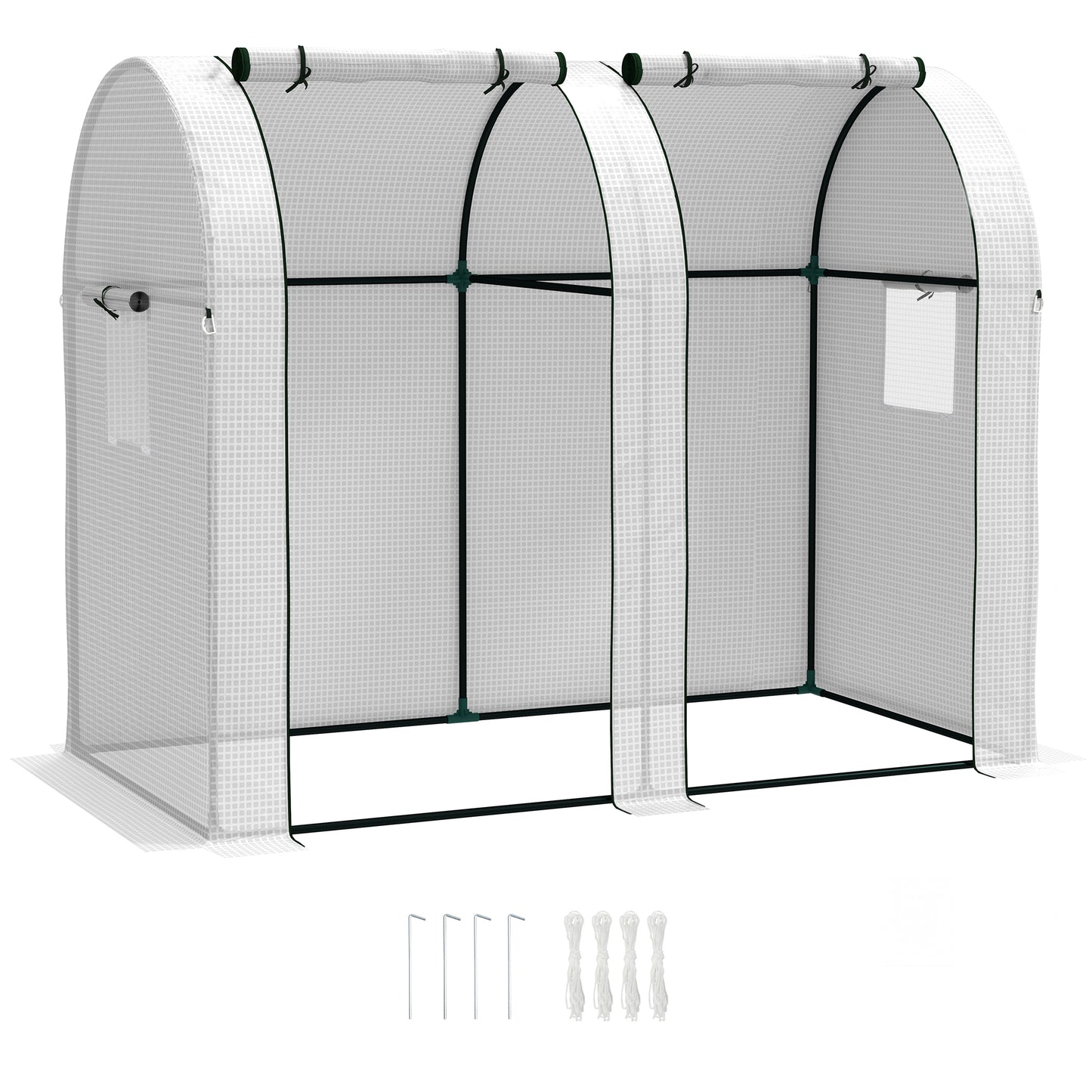 Outsunny 94 x 185cm Mini Two-Room Greenhouse - White