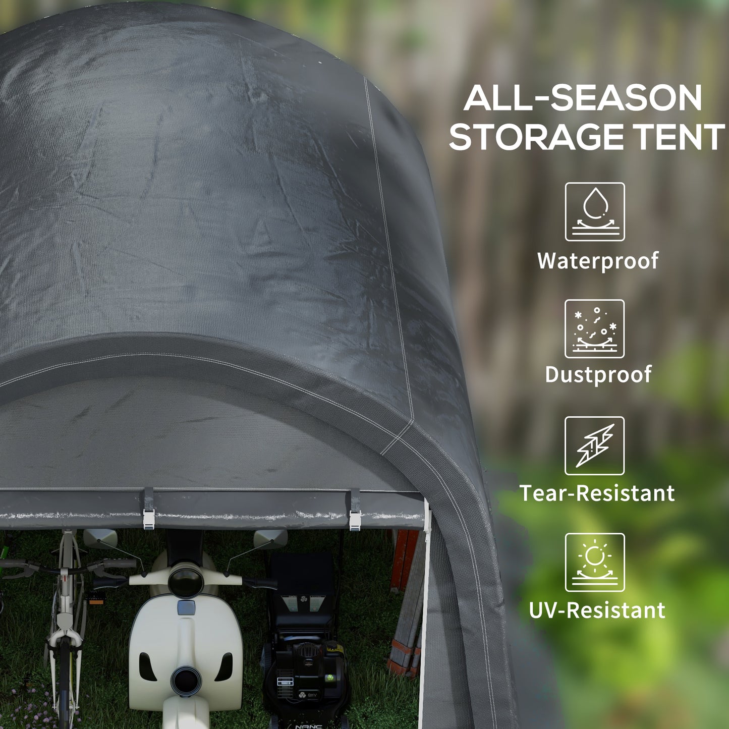 Outsunny Heavy-Duty Portable Storage Tent Grey 3x3m