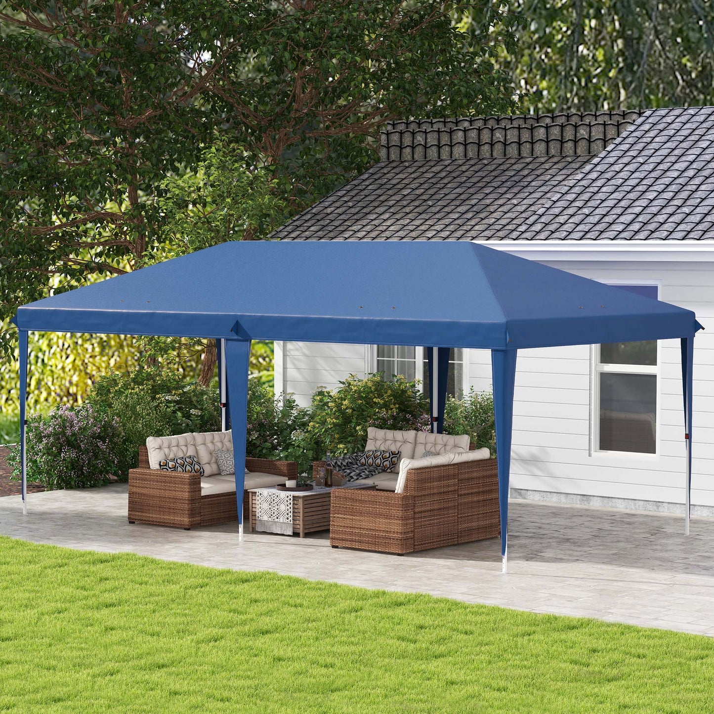 Outsunny 6 x 3(m) Garden Large Gazebo Canopy Waterproof Outdoor Party Tent Marquee