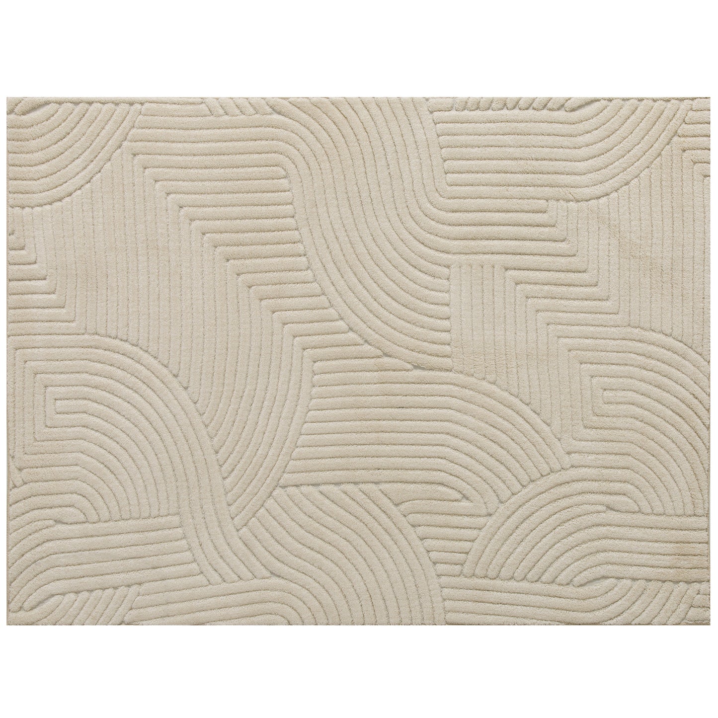 HOMCOM Modern Geometric Rug, Thick & Plush, Non-Slip, 200 x 140 cm – Cream, Living Room/Bedroom/Office