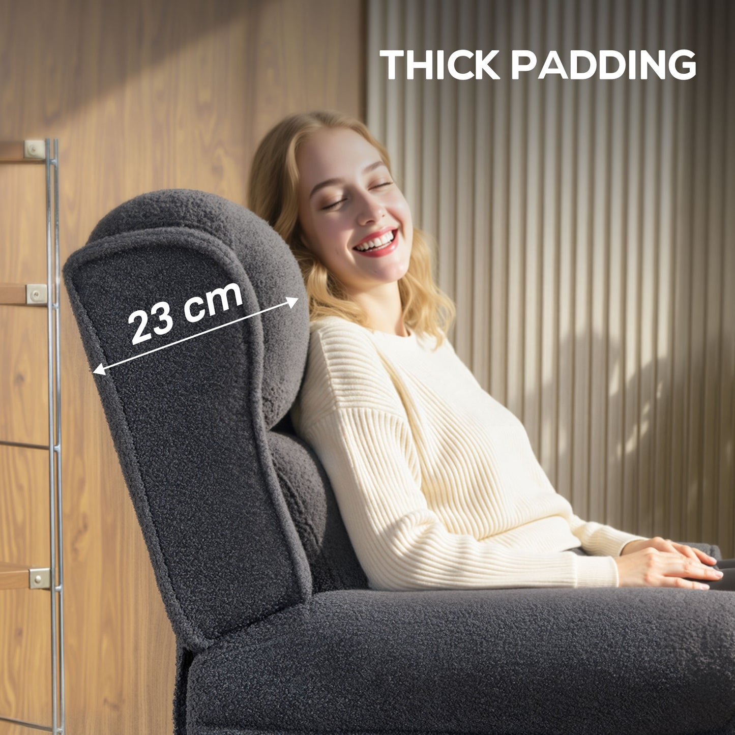 HOMCOM Recliner Armchair with Extended Leg Rest - Charcoal Grey