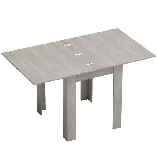 HOMCOM Folding Dining Table for 4-6, Rectangular Extendable Drop Leaf Table for Small Spaces, 140 x 80 x 77.5 cm, Grey