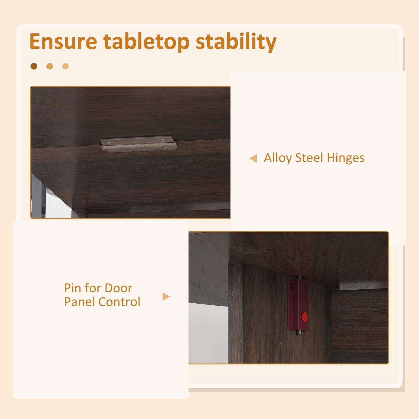 HOMCOM Folding Dining Table, Drop Leaf Table for Small Spaces, Oval Kitchen Table for Dining Room, Chocolate Wood Effect