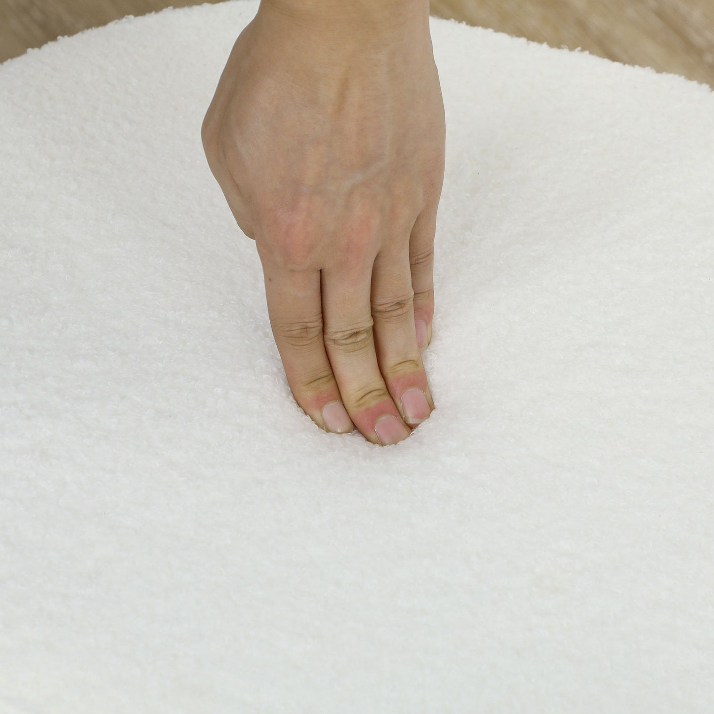 HOMCOM Boucle Dining Chairs Set of 4, Modern Upholstered with Backrest, Metal Legs, Padded Seat for Dining Room, Bedroom, Living Room, White