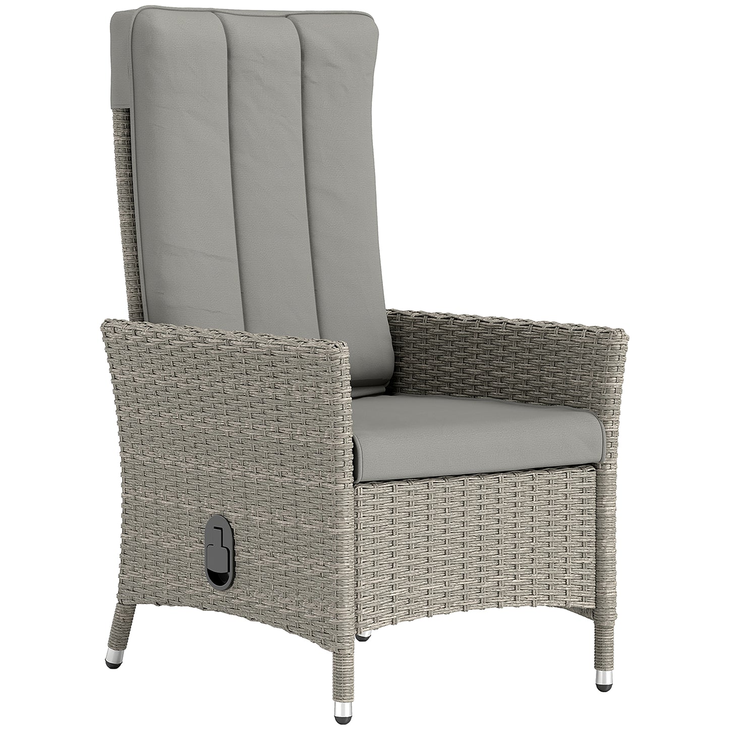 Outsunny 105°-150° Reclining Rattan Chair - Grey