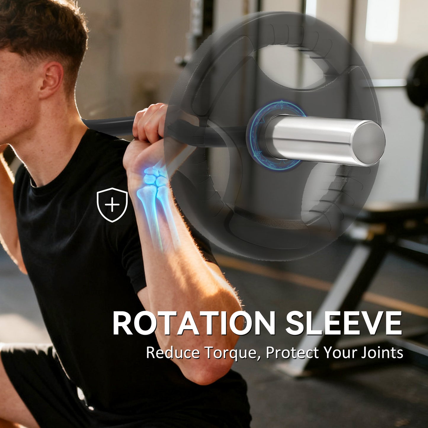 SPORTNOW 4ft Olympic EZ Curl Bar, Barbell Bar for 2" Weight Plates with Non-Slip Hand Grip 120cm