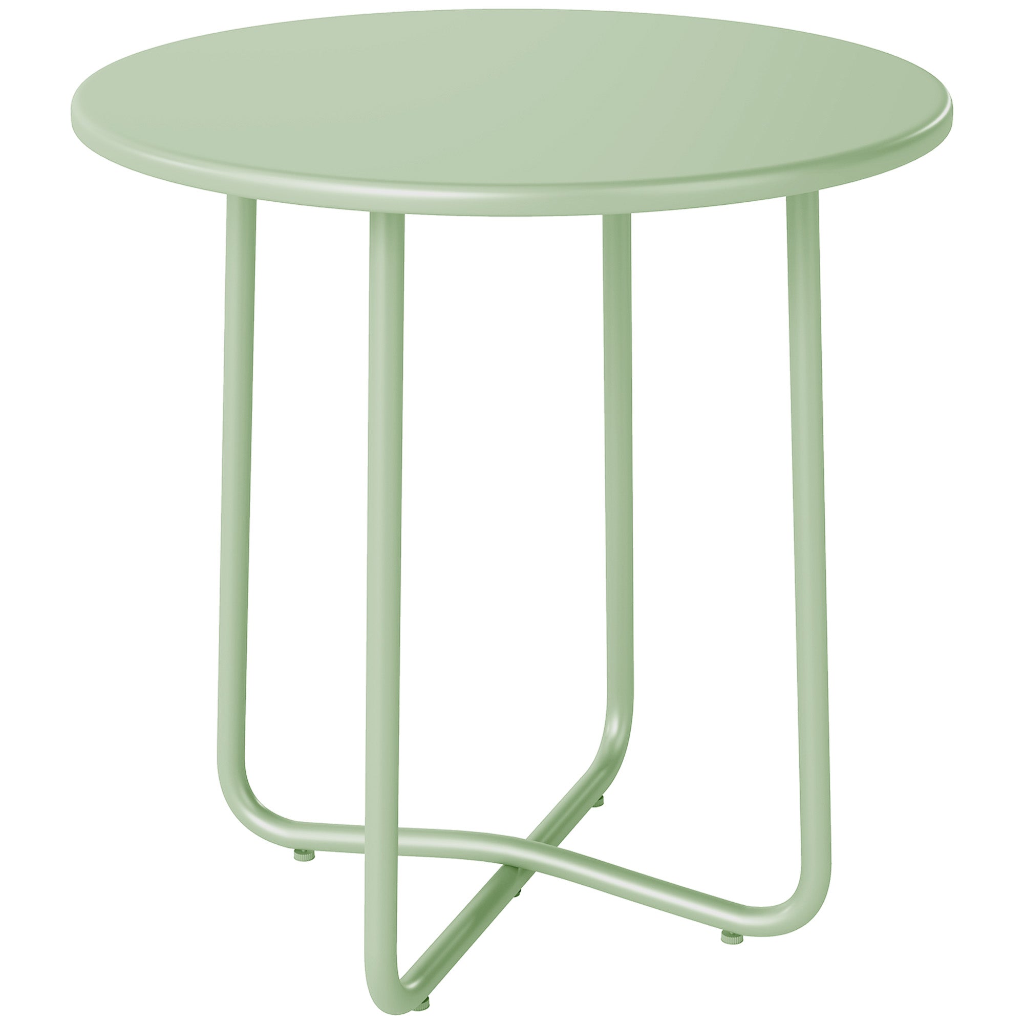 Outsunny 48 cm Round Garden Side Table, Small Metal Outdoor Garden Tab ...