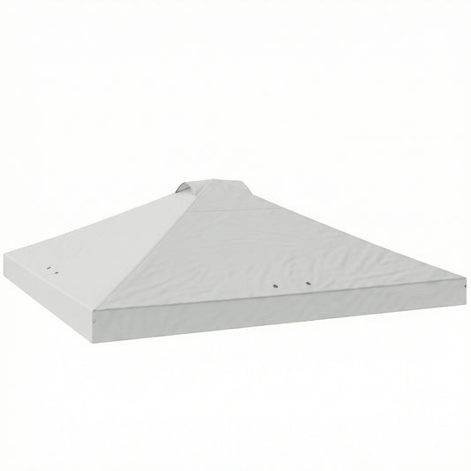 Outsunny Gazebo Roof Replacement UV50+ Waterproof Pop Up Canopy Cover with 8 Drainage Holes 3 x 3 m White