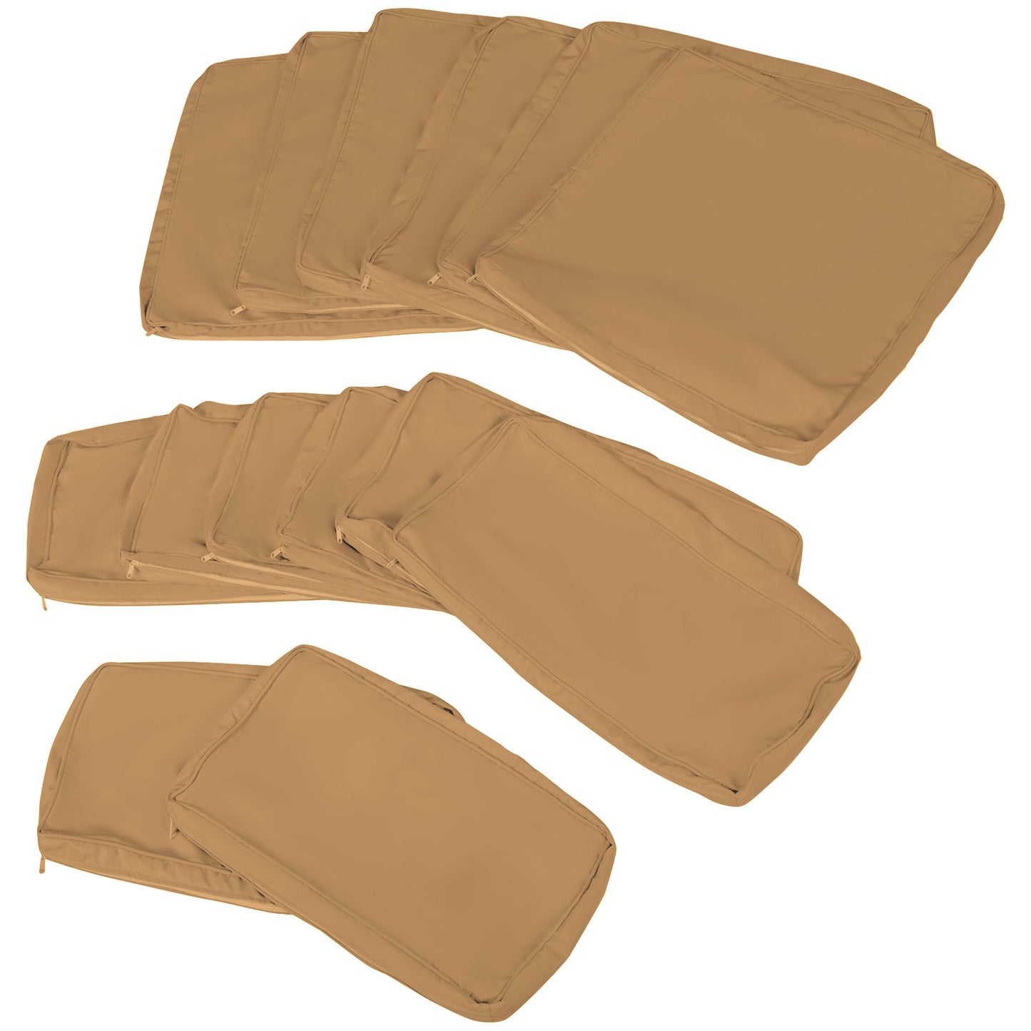 Outsunny Garden Rattan Sofa Cushion Polyester Cover Replacement Outdoor- No Cushion Included, Beige