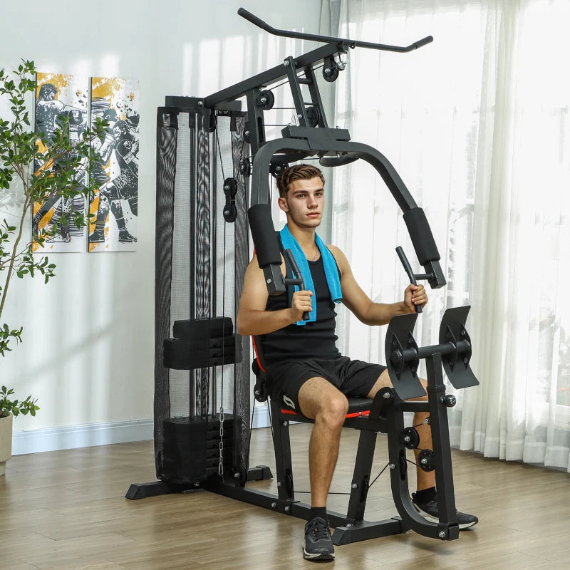 SPORTNOW Weights Machine, Multi Gym with 45kg Weight Stack, Compact Ho ...