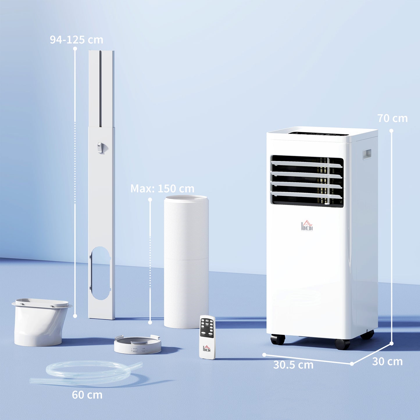HOMCOM Portable Air Conditioner 9000 BTU, Air Conditioning Unit with Digital Display for Room up to 28m²