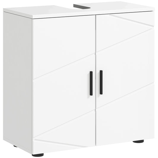 kleankin Under Sink Cabinet with Shelf - White