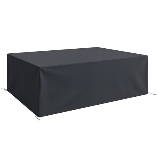 Outsunny Outdoor Sofa Set Cover, Waterproof Anti-UV Protection, 600D Oxford, 275L x 205W x 90Hcm, Black