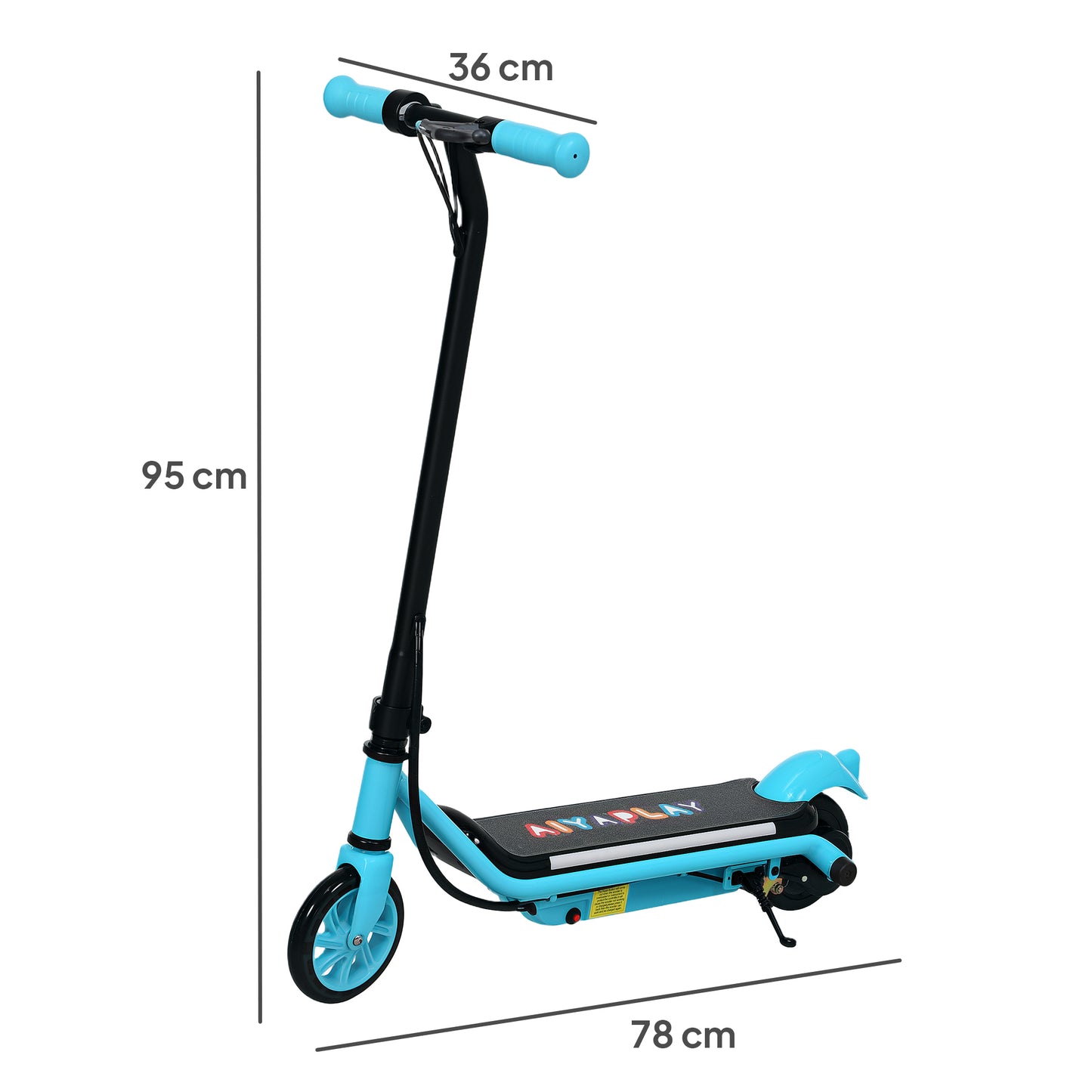 AIYAPLAY Electric Scooter for Kids Ages 6-14, Dual Brakes, Flash Wheel, Colorful Light, 12 KM/H & 10 KM Range, Blue