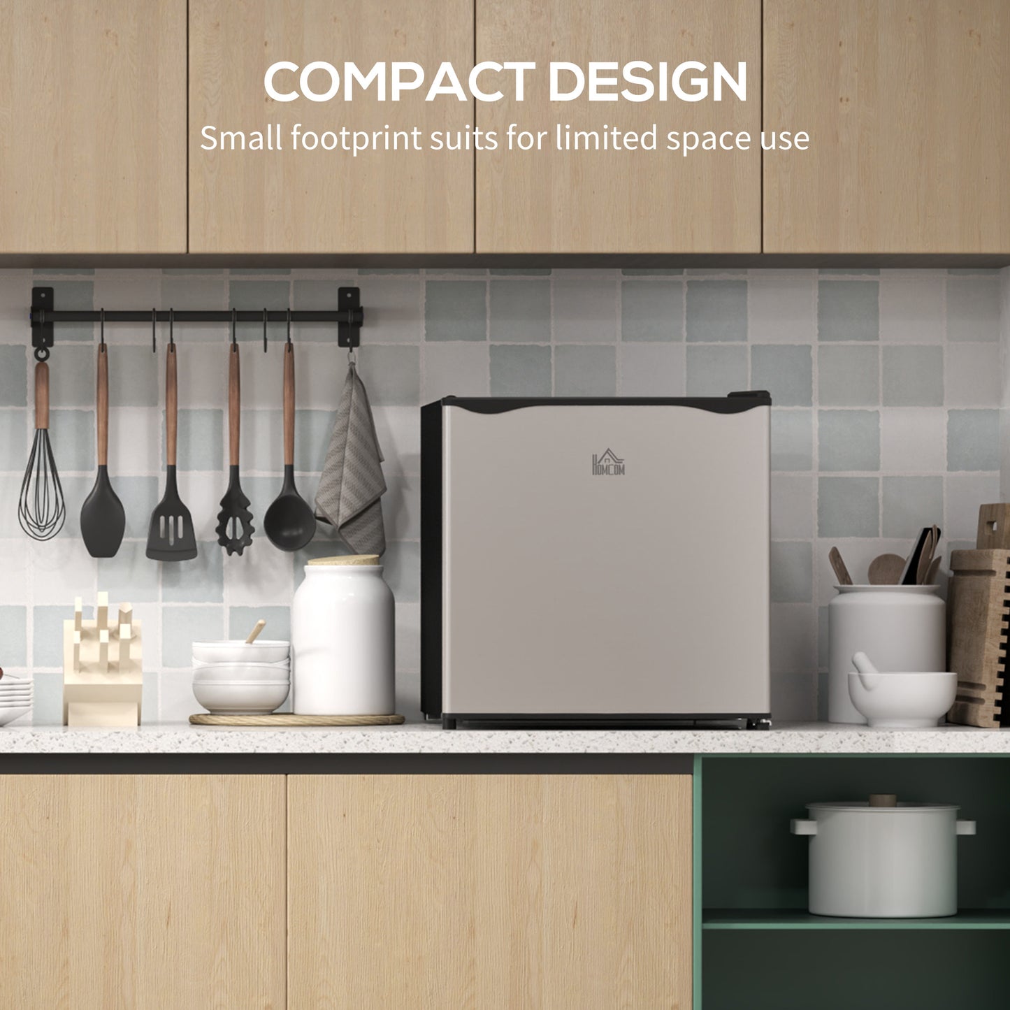 HOMCOM 35L Mini Freezer, -24°C to -14°C Temperature - Silver Tone