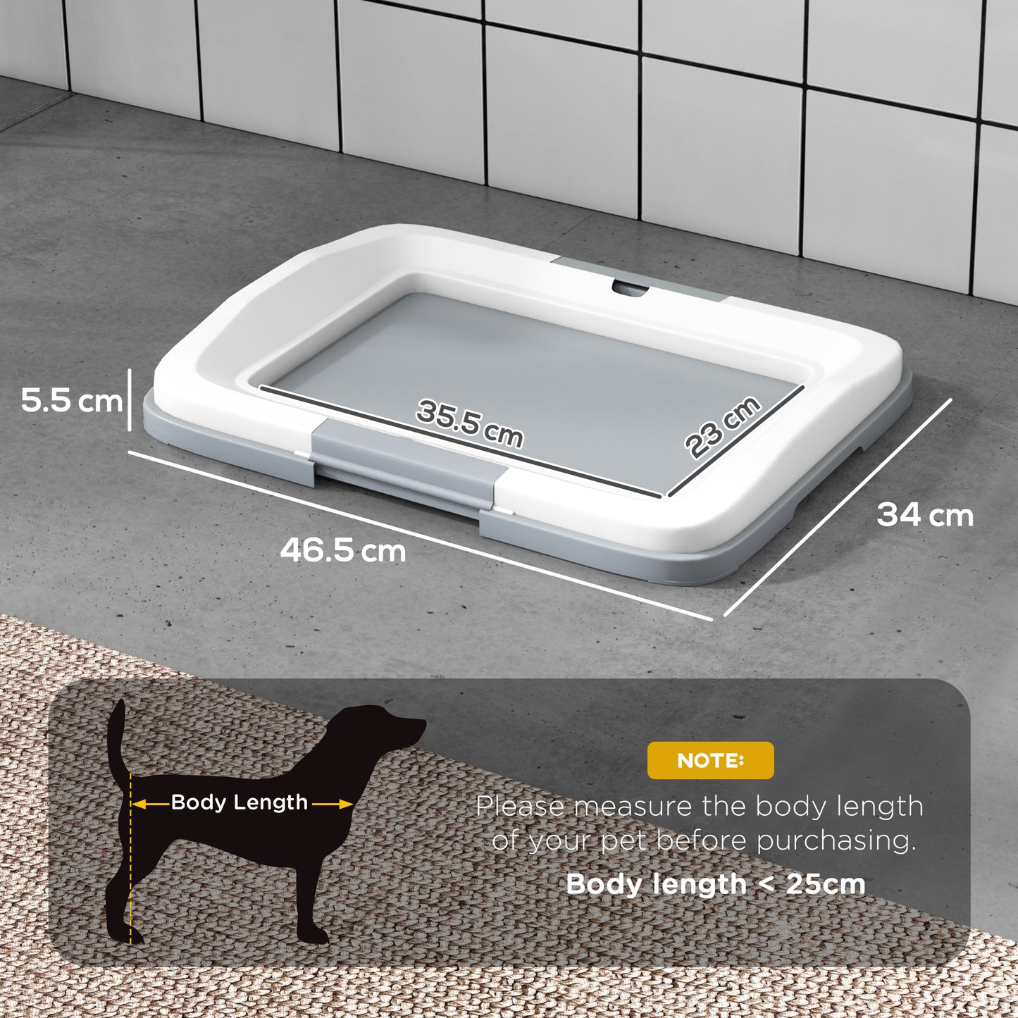 PawHut Dog Toilet Tray for Training Dogs, 47 x 34 x 6cm