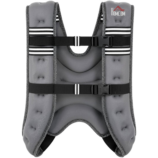 HOMCOM 8KG Weighted Vest, Running Weight Vest with Adjustable Strap, Convenient Pocket and Reflective Strips for Men and Women