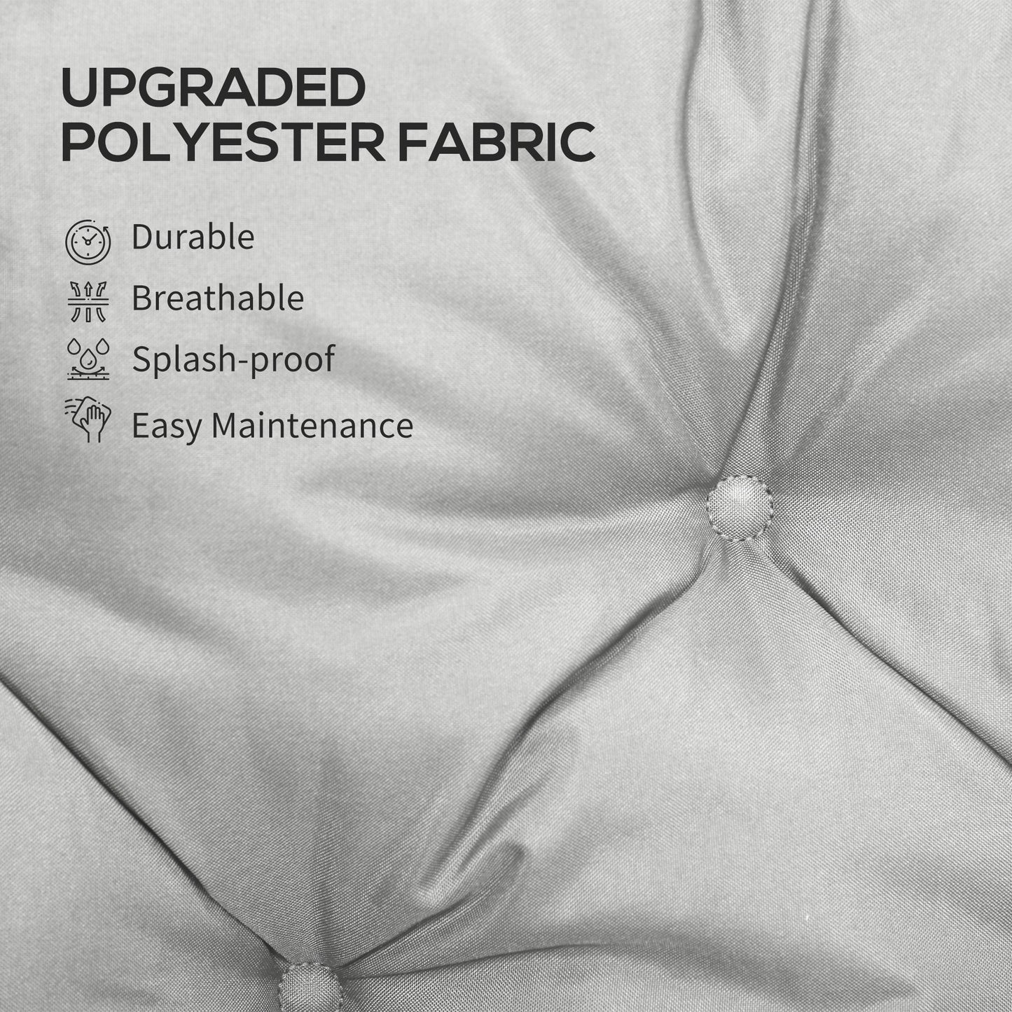 Outsunny Three-Seater Bench Cushion - Light Grey