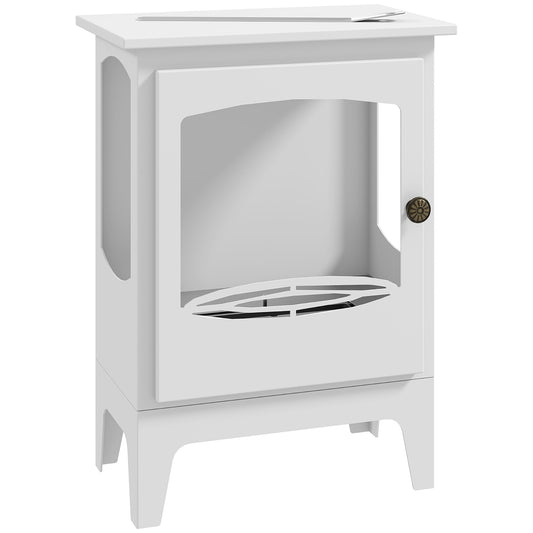 HOMCOM Freestanding Ethanol Fireplace, Steel Bioethanol Fireplace with 1.2L Tank, Stainless Steel Snuffer, 3 Hour Burn Time, White