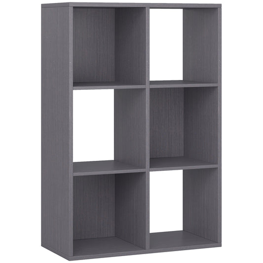 HOMCOM 6-Cube Bookshelf - Grey