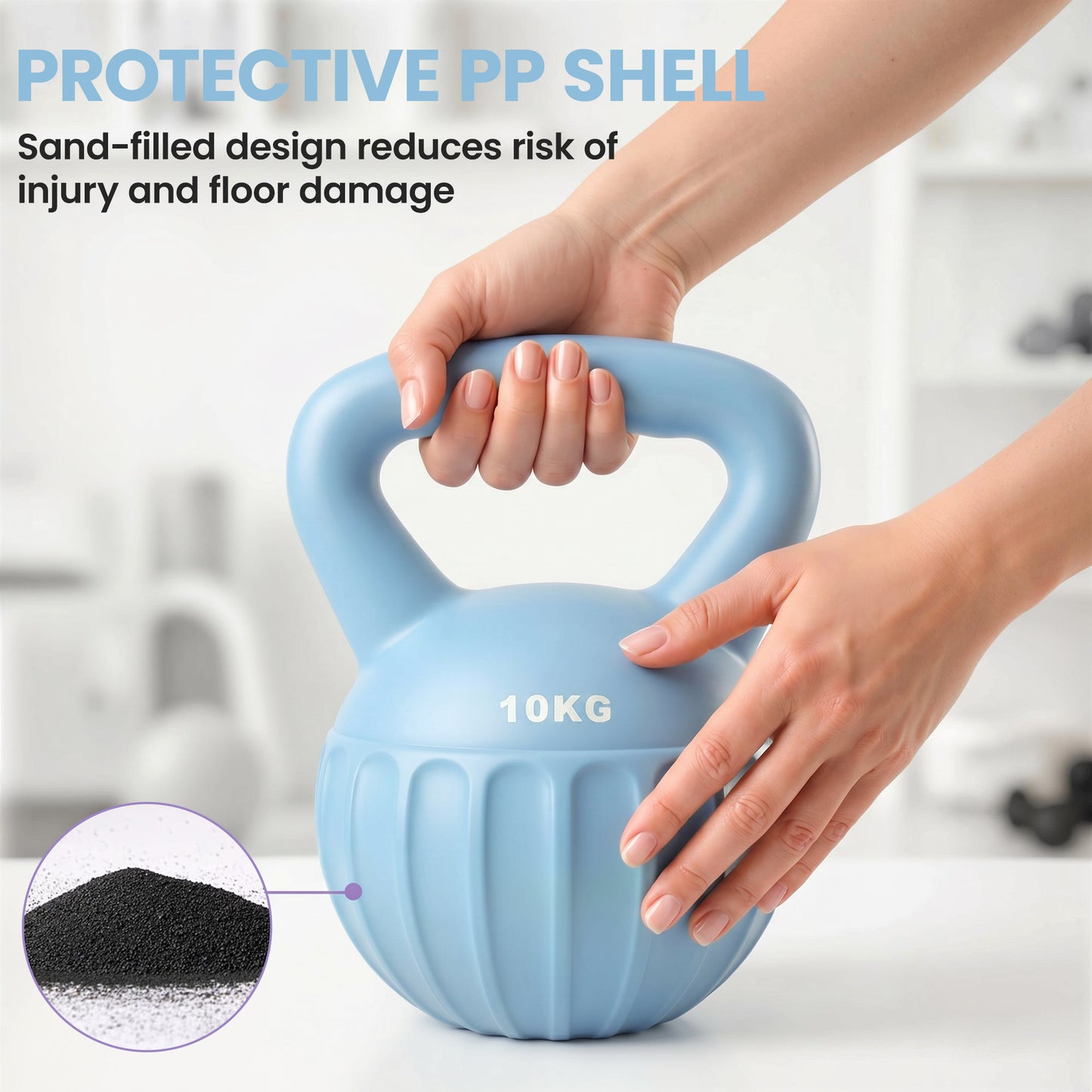SPORTNOW Kettlebell for Strength Training Kettle Bell with Non-Slip Handle 10 kg Blue