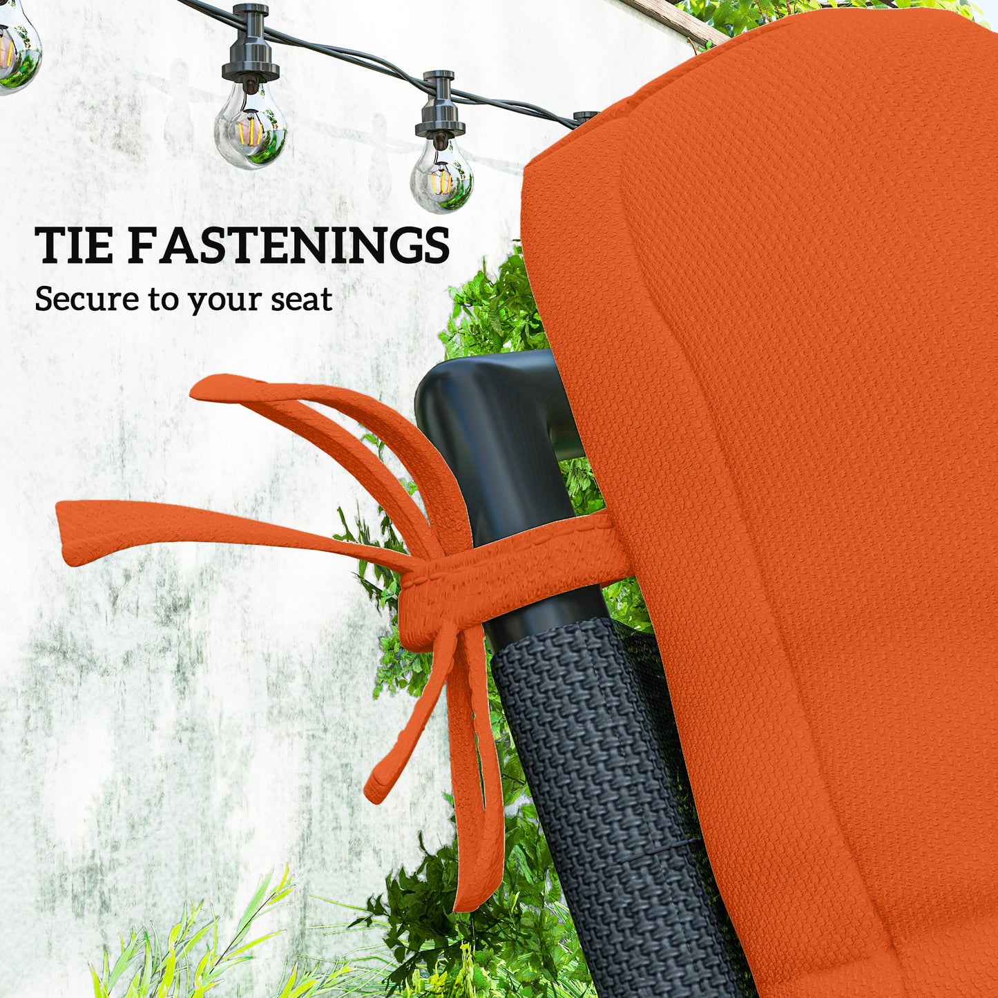 Outsunny Set of Two Padded Outdoor Seat Cushions - Orange