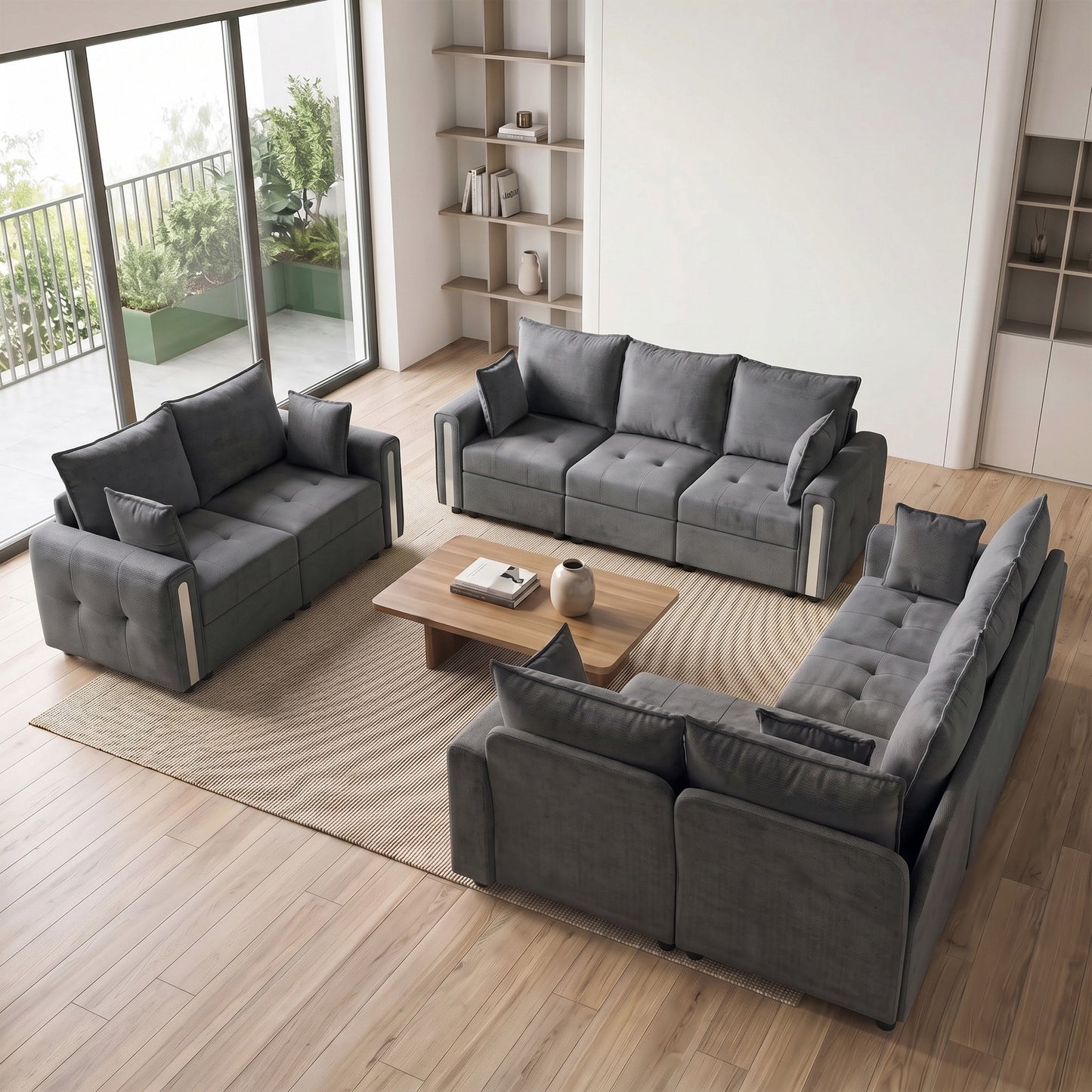HOMCOM 3 Seater Sofa with Lift-Up Storage, 228cm Comfy Velvet Couch with Wide Deep Seat, Dark Grey