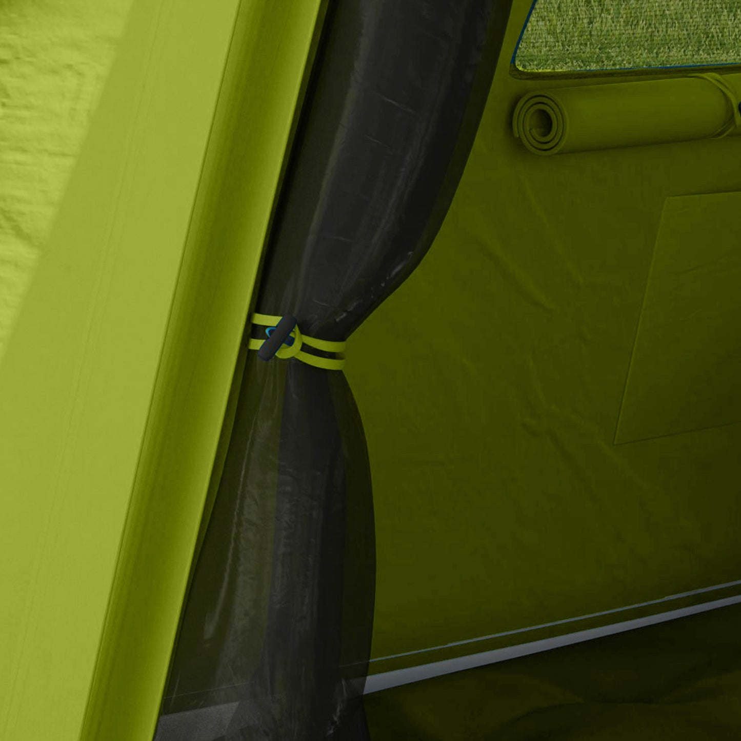 Outsunny Inflatable Camping Tent w/ Hand Pump, Easy Setup for 1-2 People, Waterproof & Windproof with Mesh Windows, Doors & Carry Bag, Green/Brown