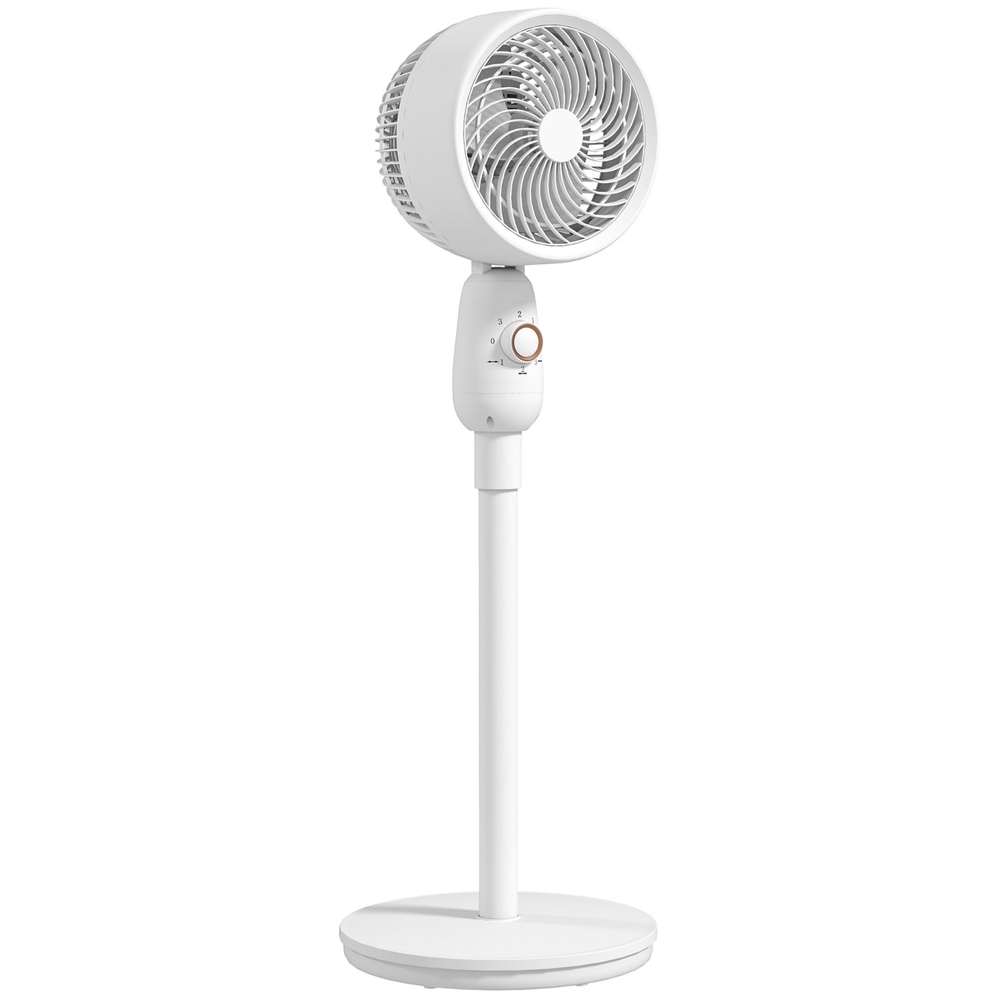 HOMCOM 12" Pedestal Fan, Powerful Air Circulator, 3 Speed Settings, Oscillating for Bedroom, Home & Office Use, White