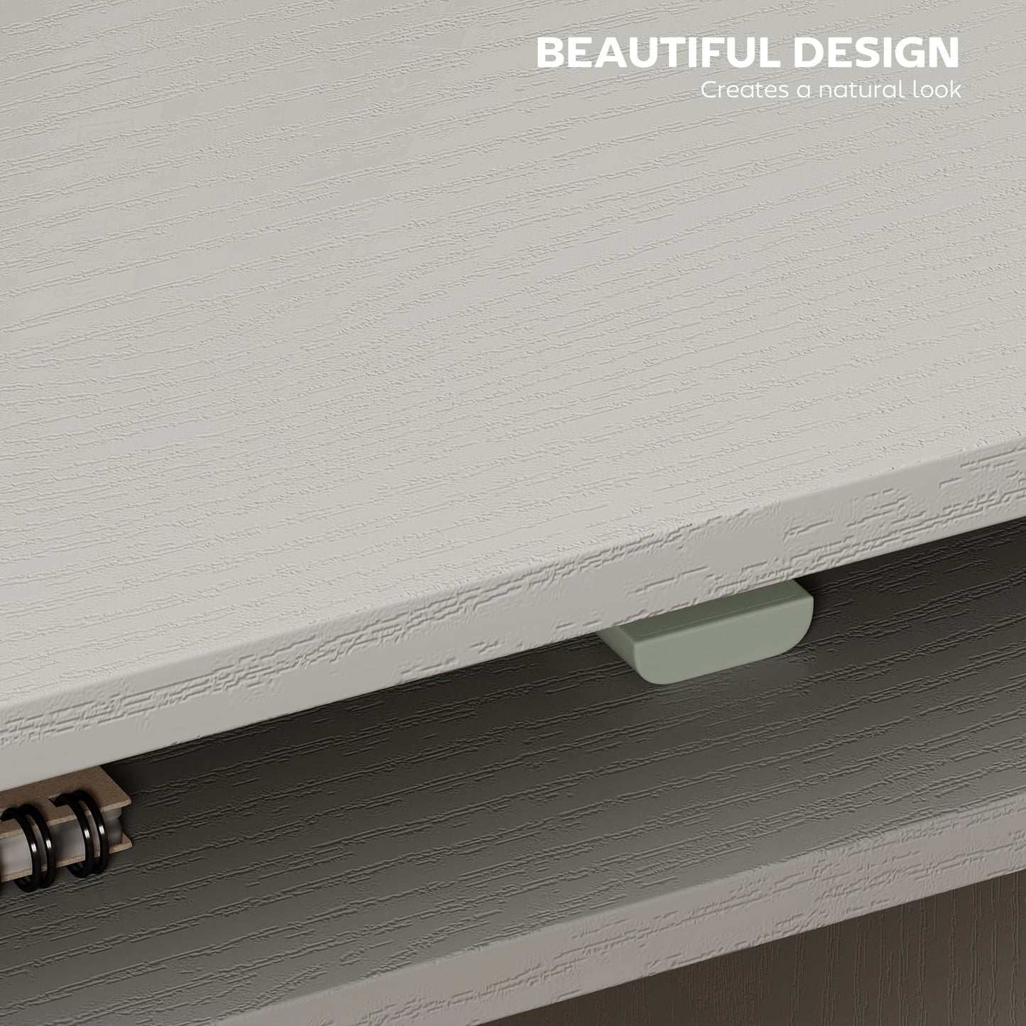 HOMCOM Modern Computer Desk, Home Office Table, Small Writing Desk with Storage Shelf, 90 x 50cm, Grey