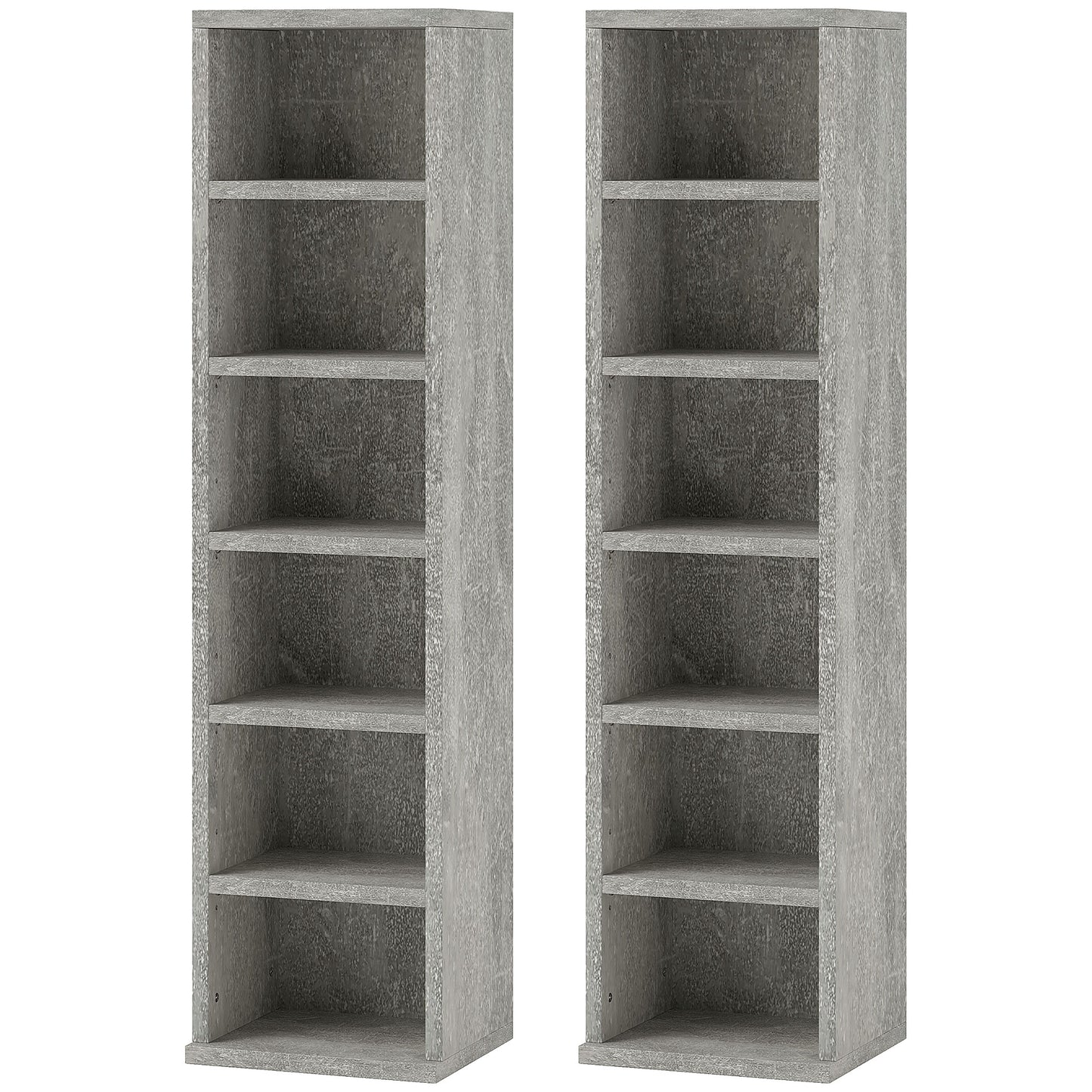 HOMCOM Set of Two 102 CD Storage Units - Cement Grey