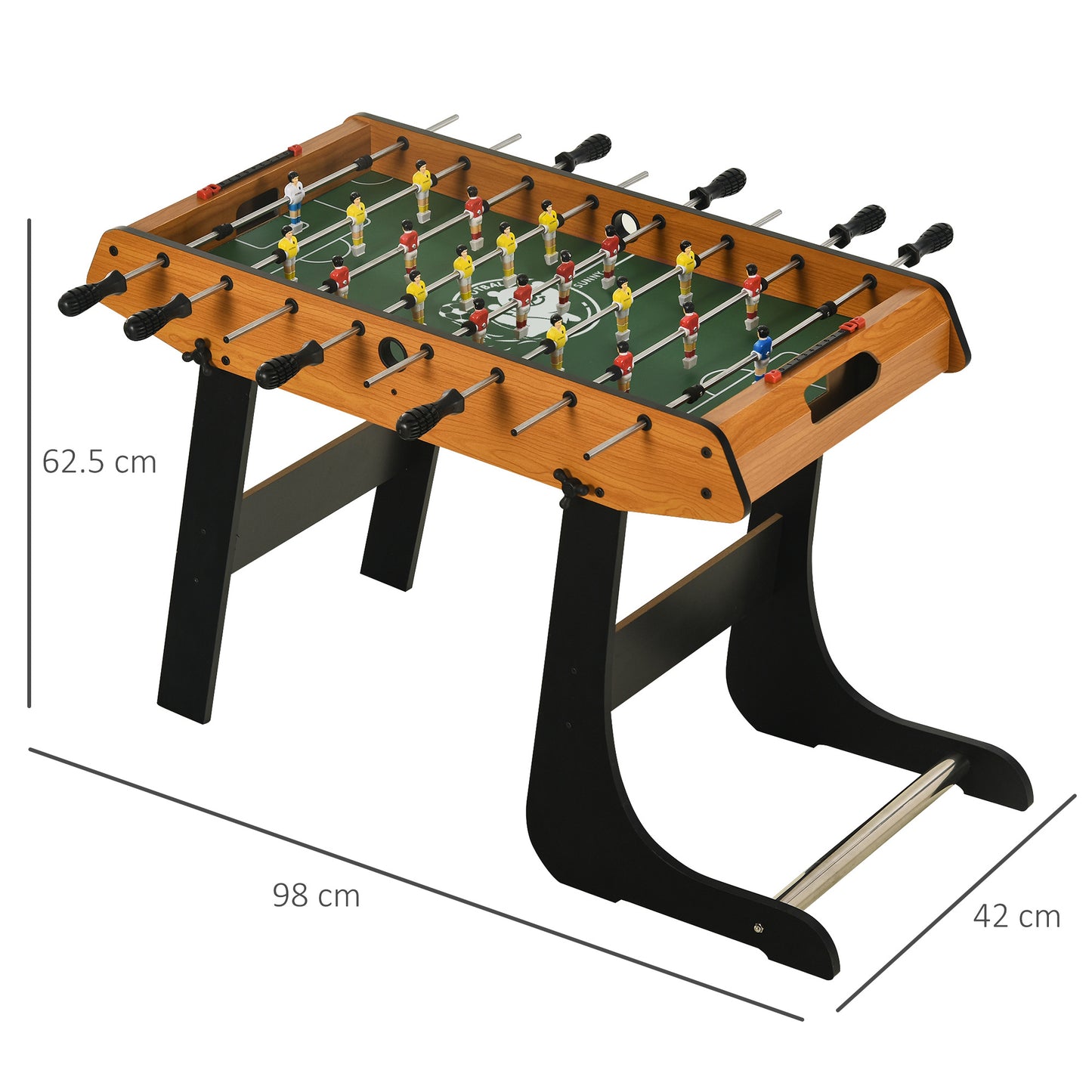 HOMCOM Folding Foosball Gaming Table Mini Football Soccer Table for Family Fun Kids Toy