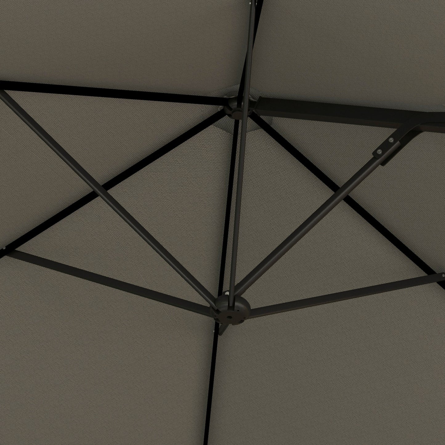 Outsunny 2.5M Garden Cantilever Parasol, Offset Roma Patio Umbrella Hanging Sun Shade Canopy Shelter with 360° Rotation and Cross Base, Light Grey
