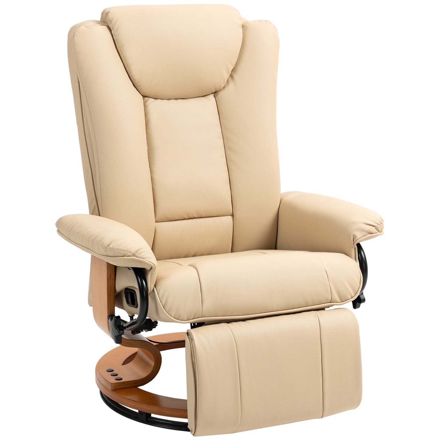 HOMCOM Faux Leather Recliner Chair - Beige