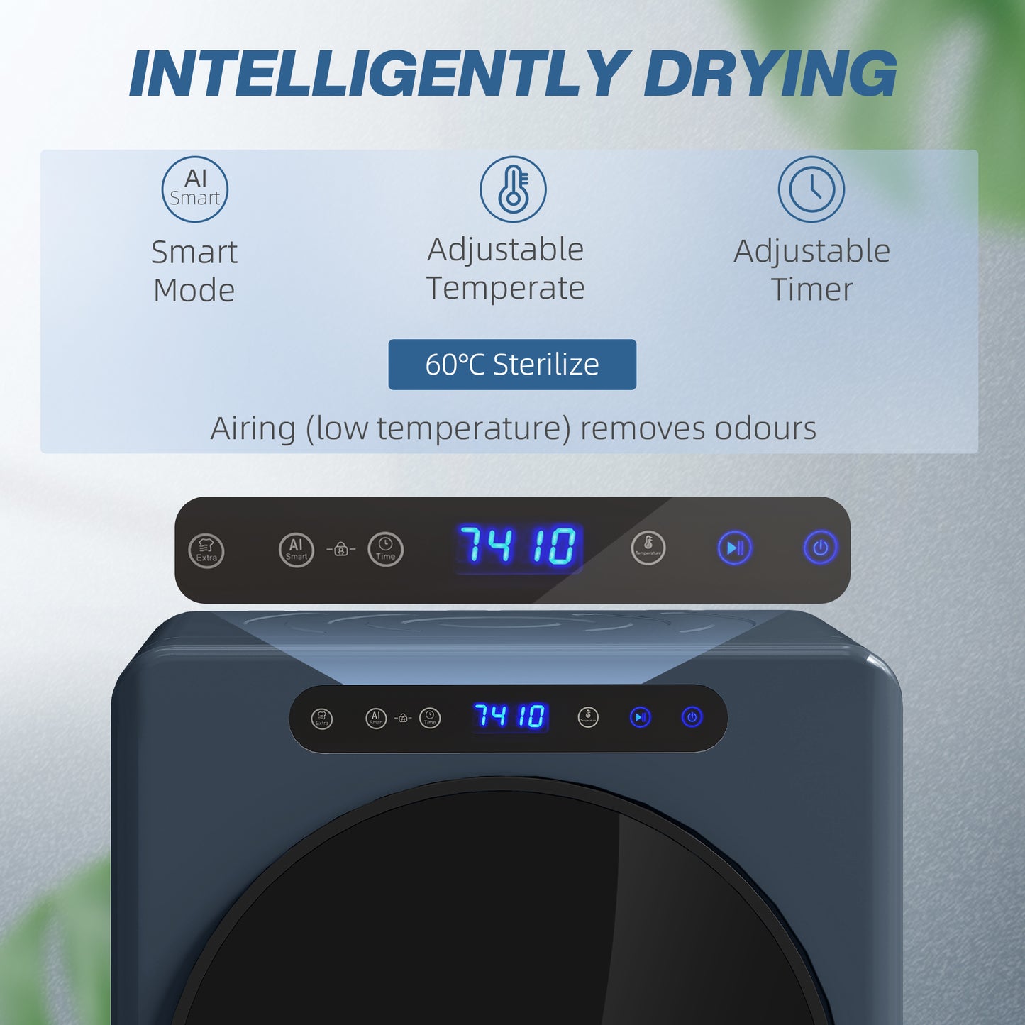 HOMCOM 5kg Compact 40-60°C  Tumble Dryer Blue