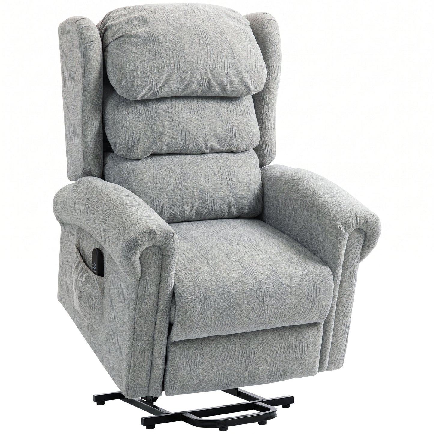 HOMCOM Velvet-Feel Electric Riser Recliner Chair - Grey