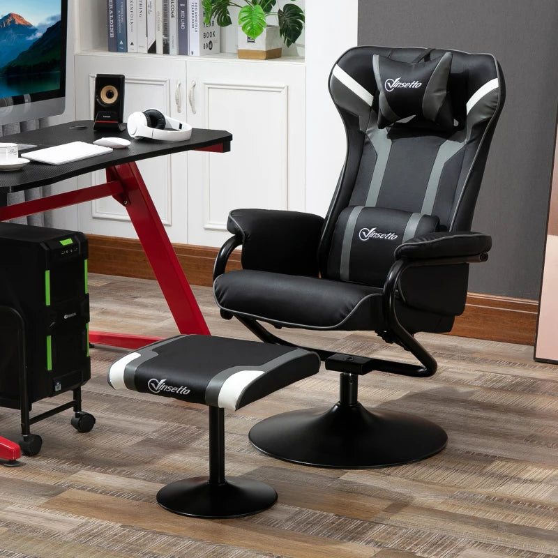 Vinsetto Racing-Style Recliner Chair, with Footstool