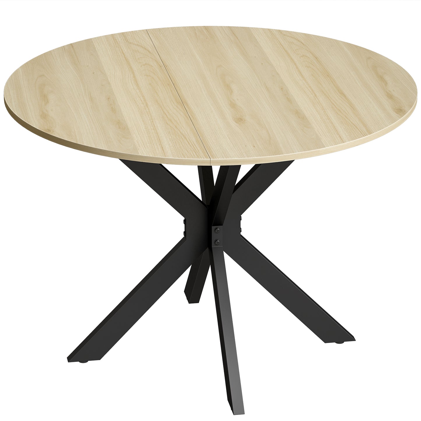 HOMCOM Folding Dining Table, Drop Leaf Table with Adjustable Feet, Natural Wood Finish