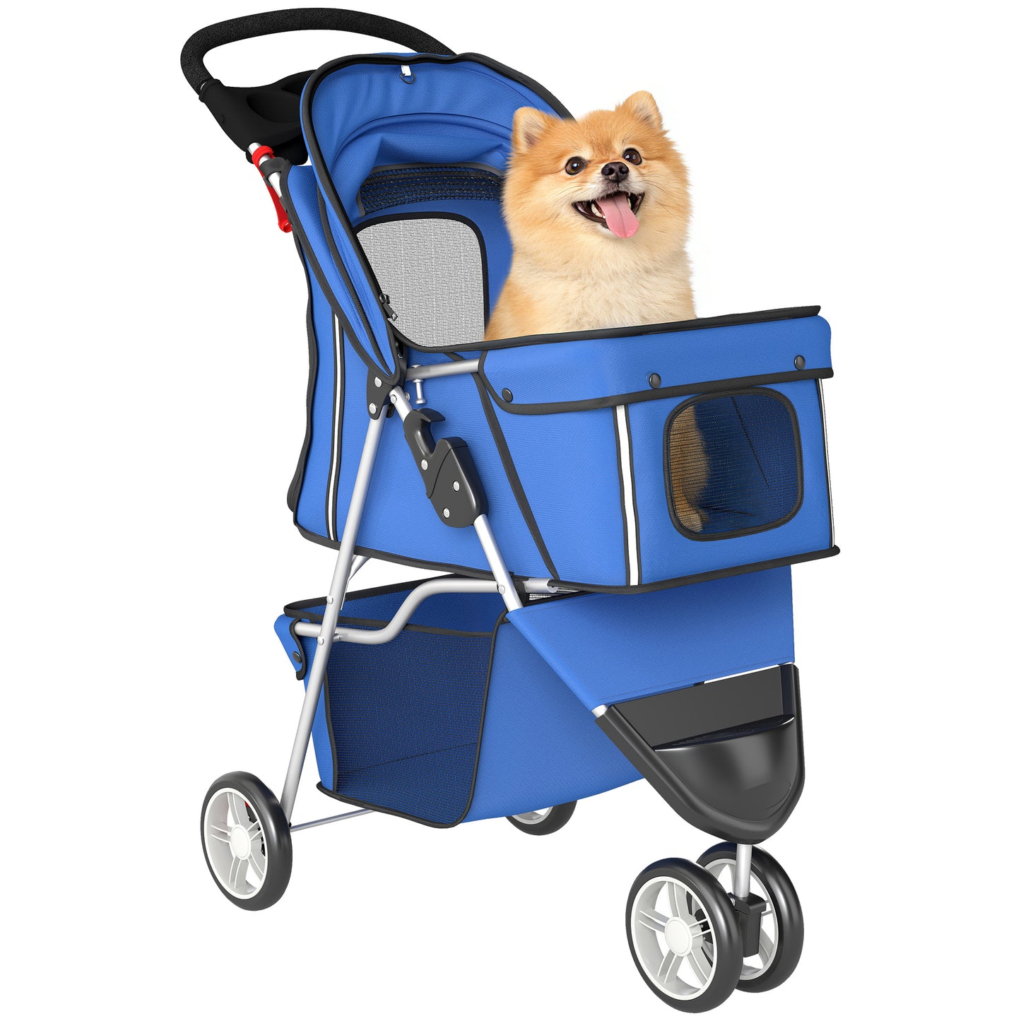 PawHut 3 Wheel Pet Stroller for Small and Miniature Dogs, Blue