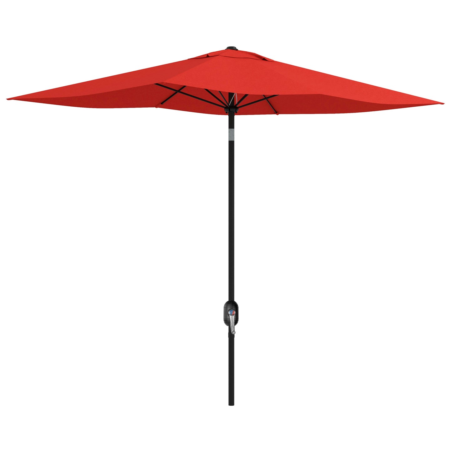 Outsunny 2x3m Garden Parasol, Rectangular Sun Shade with Crank & Tilt, Aluminium Pole, Wine Red