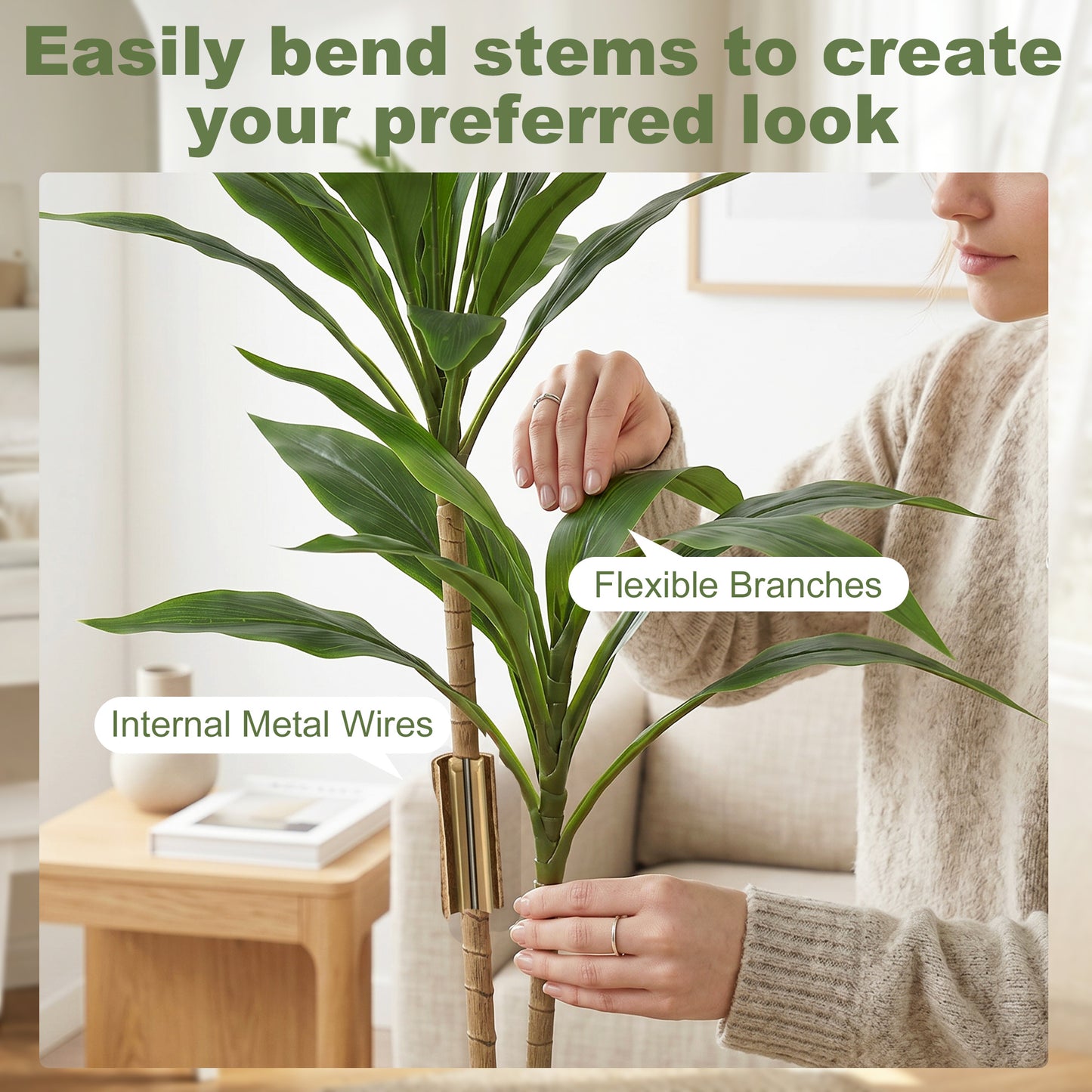 HOMCOM 90 cm Artificial Cordyline Tree in Moss Effect Pot, Realistic PEVA Faux Plant, Green
