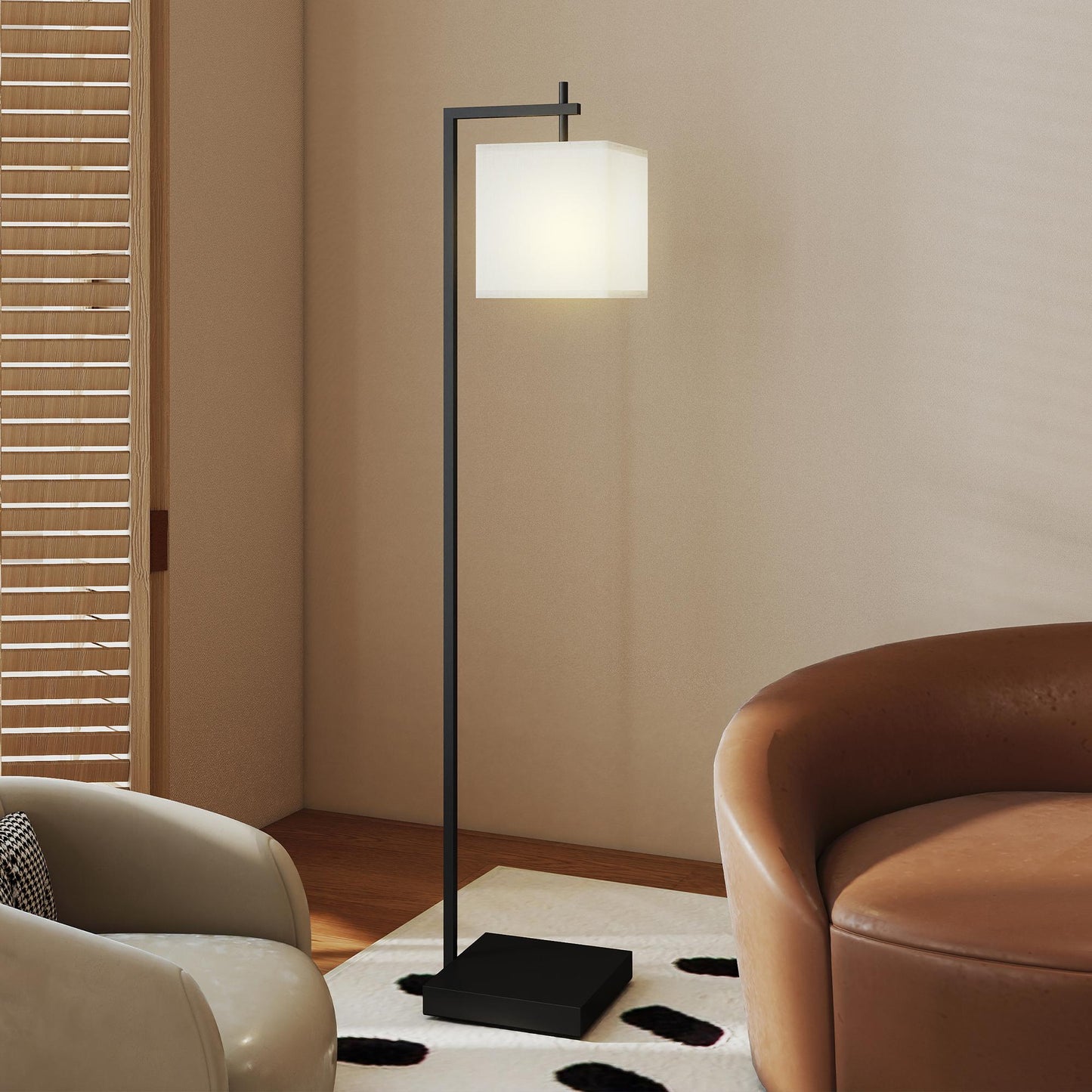 HOMCOM 66" Modern Floor Lamp with Adjustable Colour Temps & 10 Brightness Levels, Remote & Foot Switch, 9W LED Bulb, for Living Room, Bedroom, Office, Black