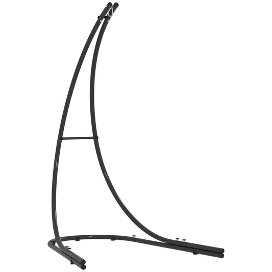 Outsunny Hammock Chair Stand, Heavy Duty Metal Frame, 150 KG Capacity, Indoor/Outdoor Use, Black