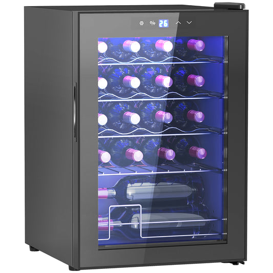 HOMCOM 20 Bottle 5-18°C Countertop Wine Fridge - Black