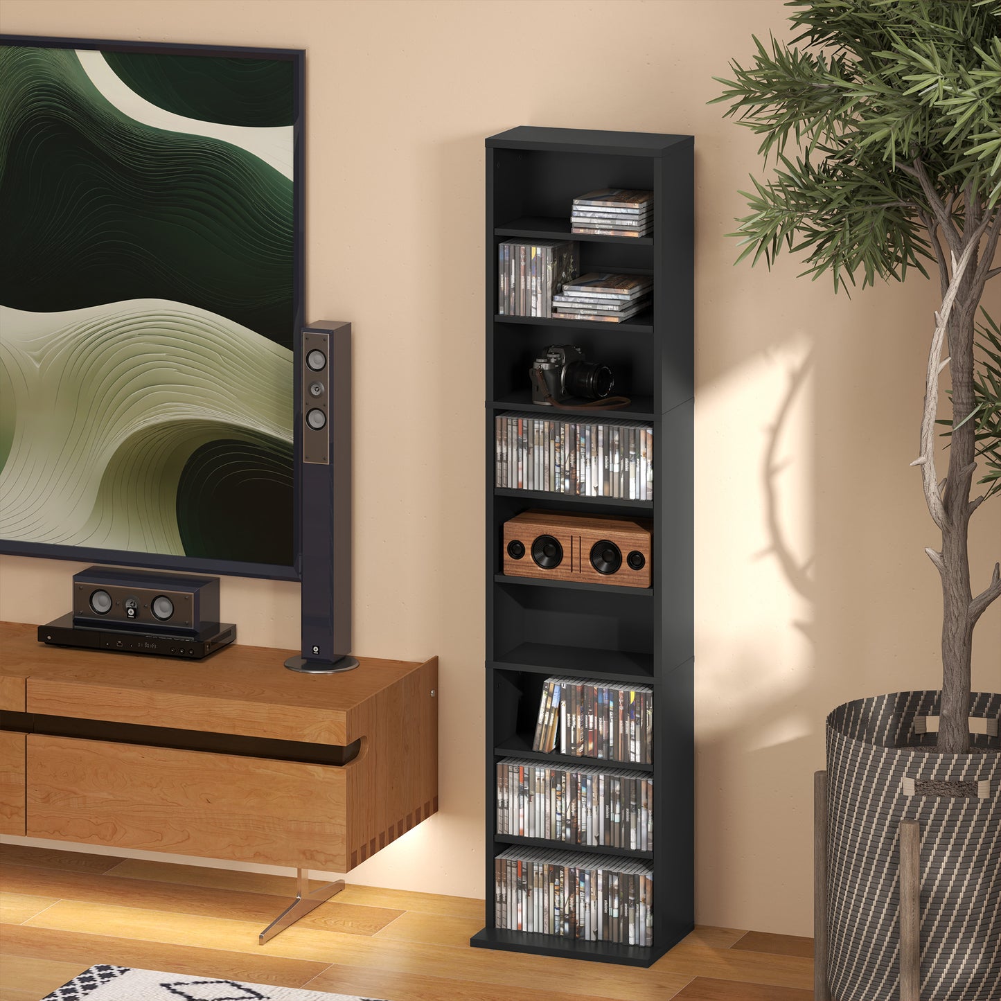 HOMCOM 260 CD/120 DVD Storage Unit - Black