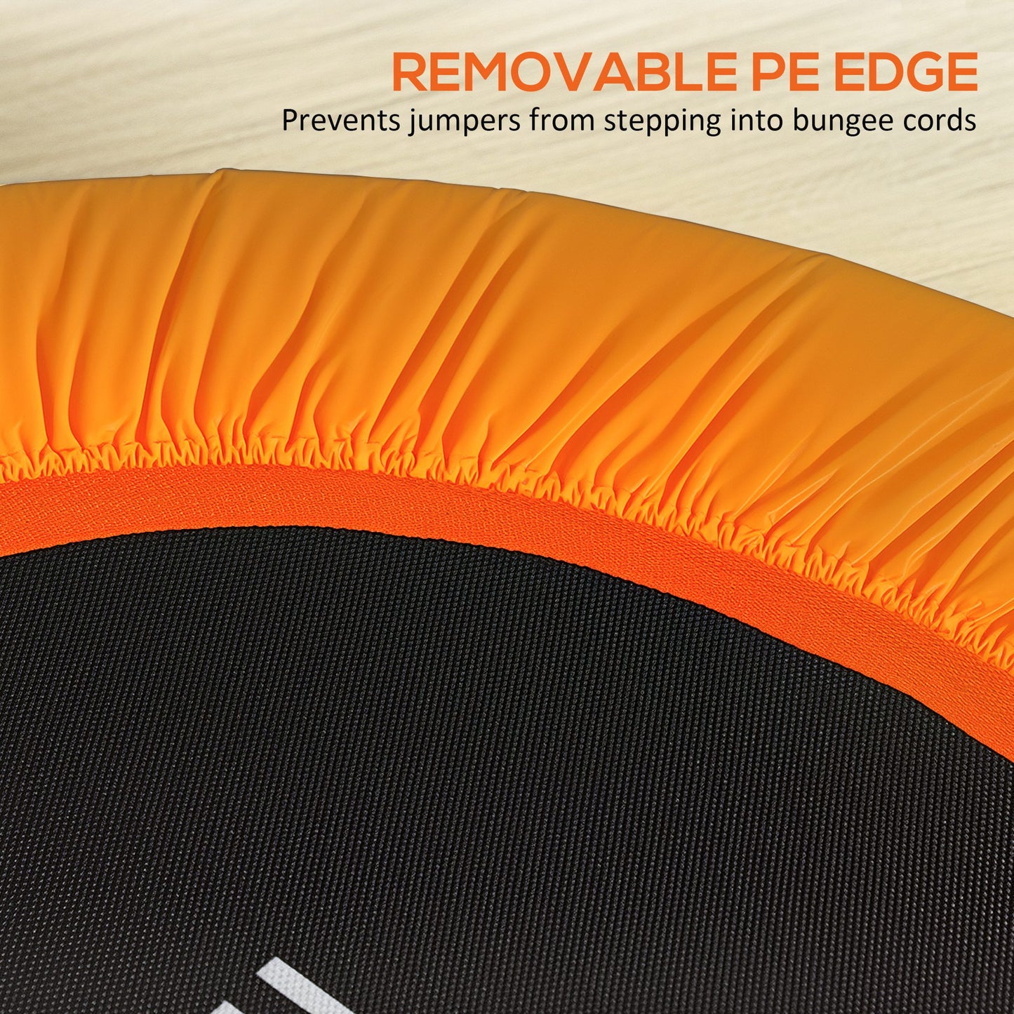 HOMCOM 40" Fitness Trampoline with Adjustable Handle, Support Up to 100kg, Orange
