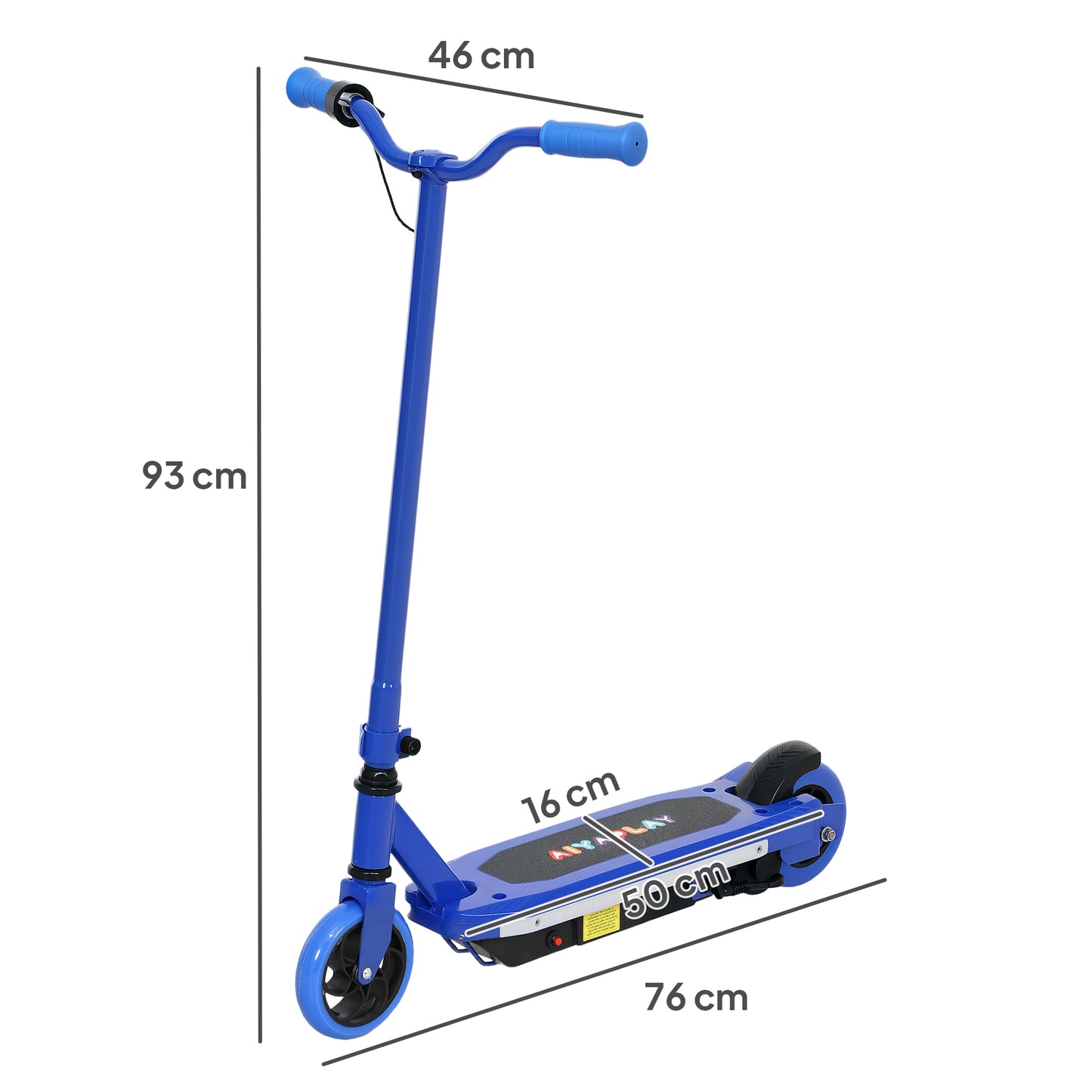 AIYAPLAY Electric Scooter for Kids Ages 6-14, with Colourful Light and Electric Brake, Kids Electric Scooter E Scooter, Up to 10 KM/H & 8 KM, Blue