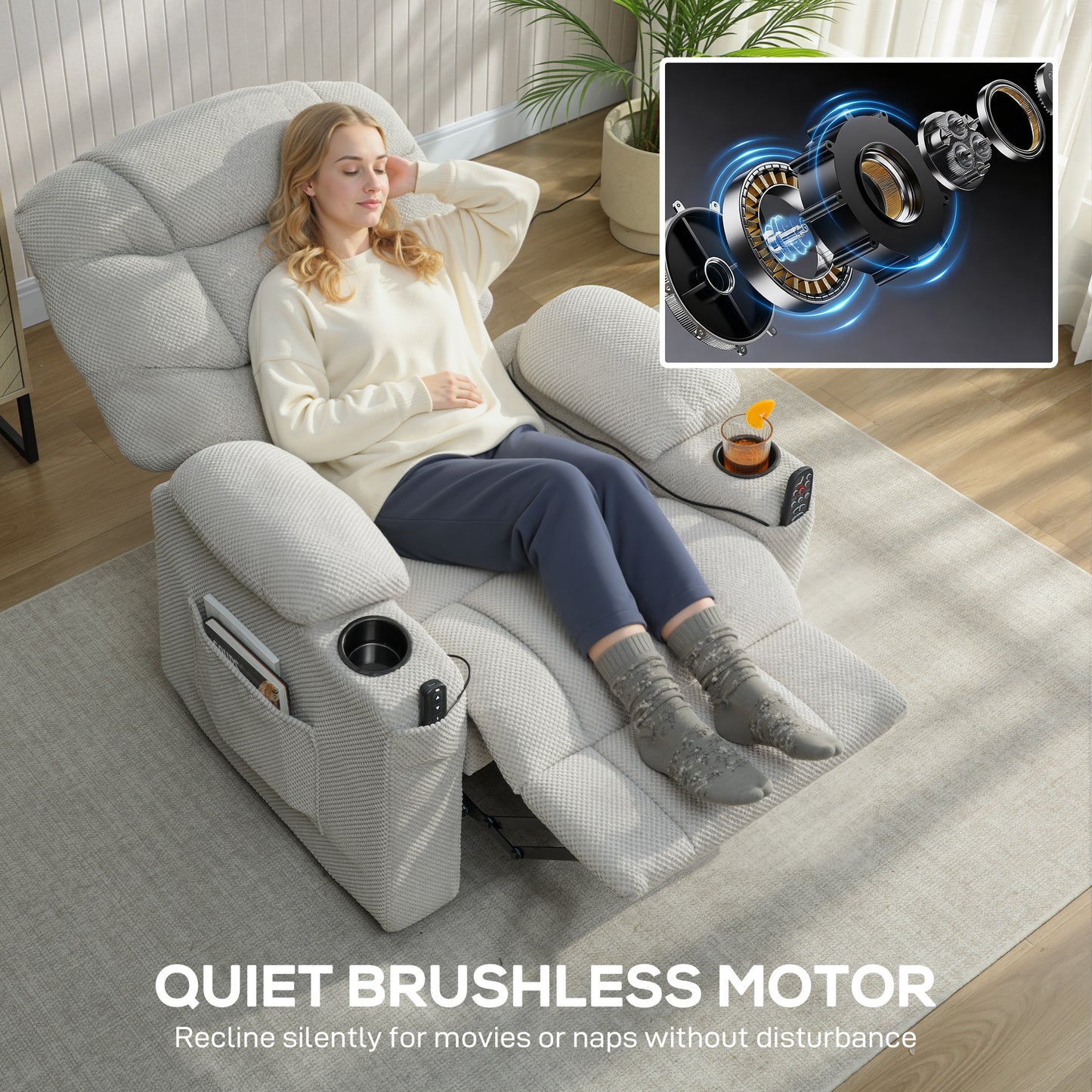 HOMCOM Electric Massage Recliner Chair with Heat Grey